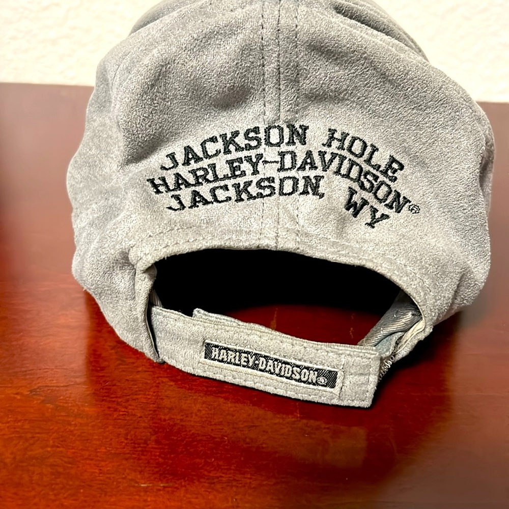 HARLEY-DAVIDSON Womens Patch Hat Cap Adjustable Gray Jackson Hole, Wyoming - Picture 4 of 5